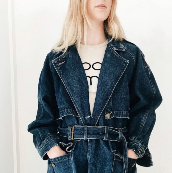 SOLD! Vintage Denim Duster Coat / Together SZ 8 - Picture 3 of 8